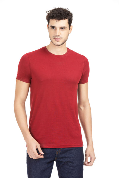 100% Organic Cotton Round Neck T-shirt (Meticulous Maroon)