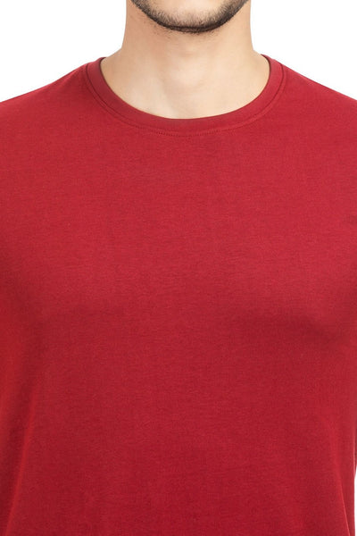 100% Organic Cotton Round Neck T-shirt (Meticulous Maroon)
