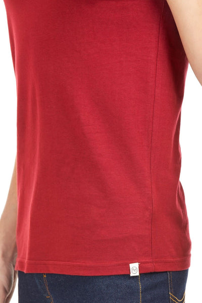 100% Organic Cotton Round Neck T-shirt (Meticulous Maroon)