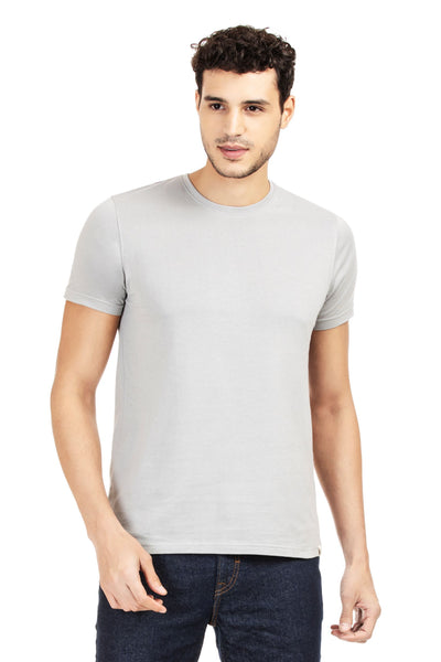 100% Organic Cotton Round Neck T-shirt (Ethereal Grey)