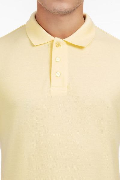 100% Organic Cotton Polo Neck T-shirt (Marvellous Yellow)