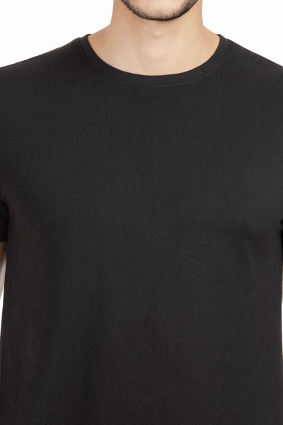 100% Organic Cotton Round Neck T-shirt (Bare Black)