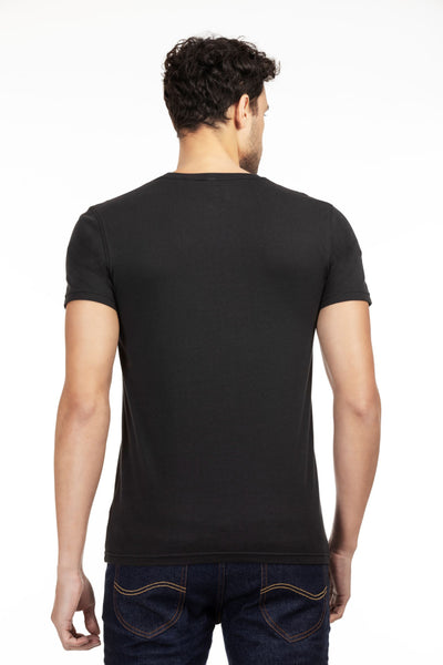 100% Organic Cotton Round Neck T-shirt (Bare Black)