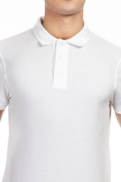 100% Organic Cotton Polo Neck T-shirt (Kalon White)