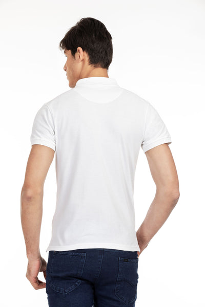 100% Organic Cotton Polo Neck T-shirt (Kalon White)