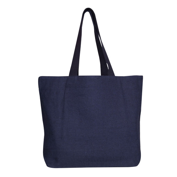 Reusable Juton Large Zipper Tote Bag -Blue