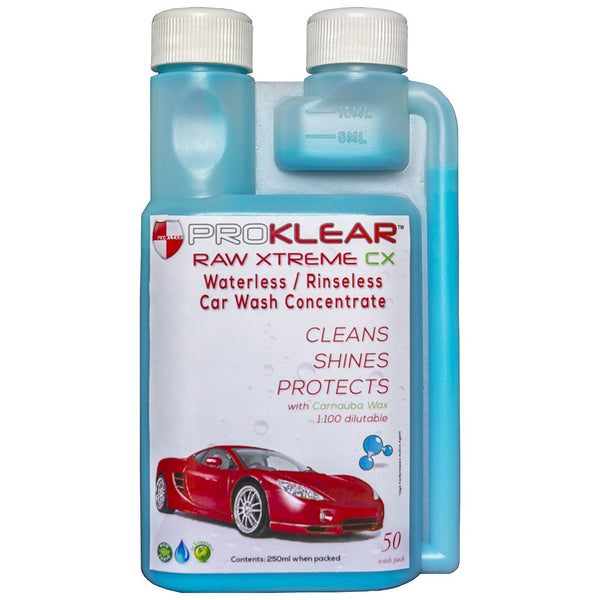 Proklear RAW Xtreme CX Carnauba Wax Rinseless/Waterless Auto Wash Concentrate - Startup Kit (250ml)