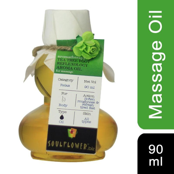 Soulflower Tea Tree Foot Reflexology Aroma Massage Oil, 90ml