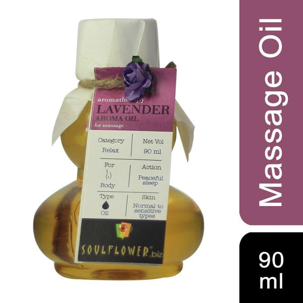 Soulflower Lavender Aroma Massage Oil, 90ml