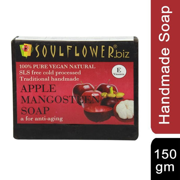 Soulflower Handmade Soap, Apple and Mangosteen, 150g
