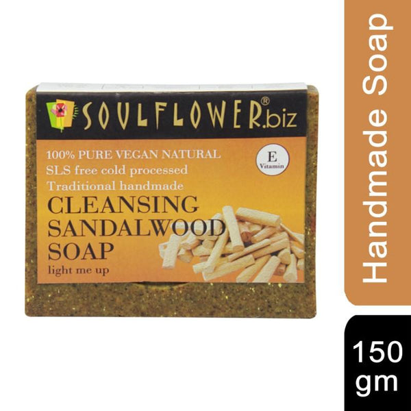 Soulflower Cleansing Sandalwood Soap, 150g