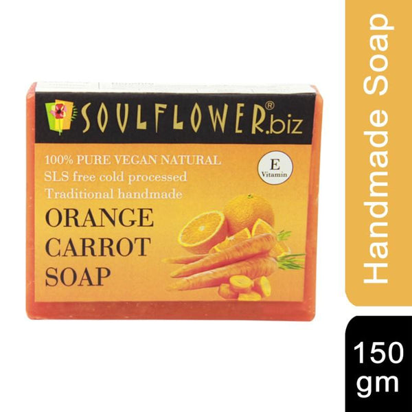 Soulflower Handmade Soap, Orange and Carrot, 150g