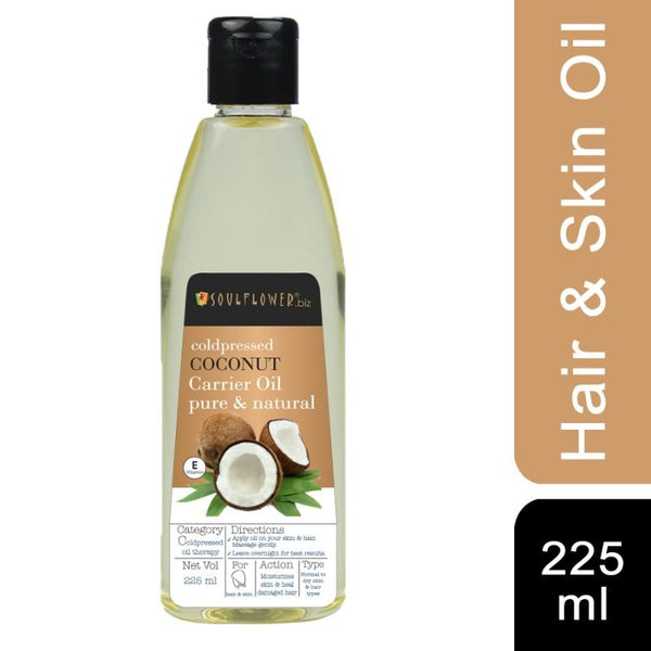 Soulflower Coconut Oil for Hair and Skin, 225ml