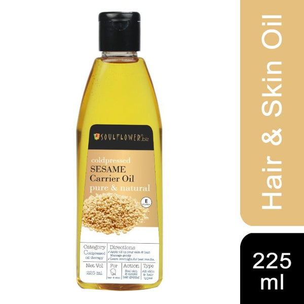 Soulflower Sesame Oil for Hair and Skin, 225ml
