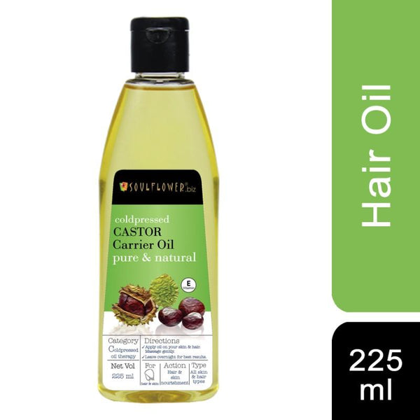 Soulflower Castor Oil for Hair, Skin and Beard Growth, 225ml