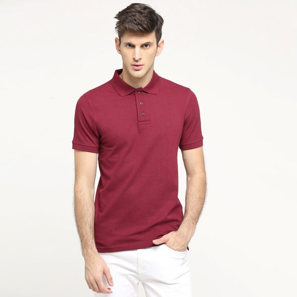 100% Organic Cotton Polo Neck T-Shirts - Classic Value Pack of 3 in Maroon, Black and Orange