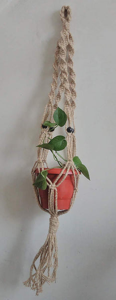 Spiral Jute Macrame Plant Holder Handmade By Women Artisans