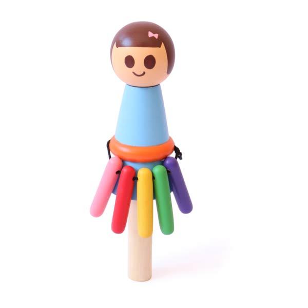 Wooden Baby Girl Rattle - 100% Safe, Natural & Eco-friendly