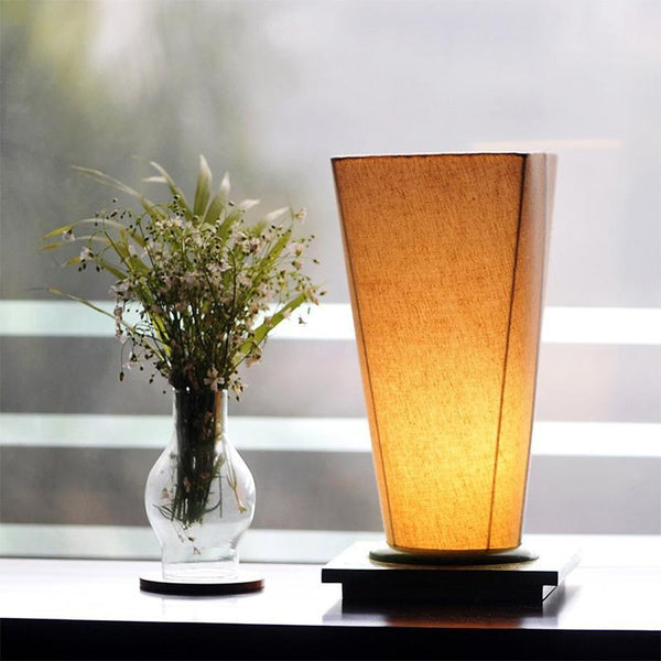 Conical Table Lamp in Sheesham Wood Created by Traditional Artisans