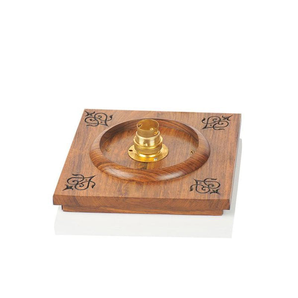 Conical Table Lamp in Sheesham Wood Created by Traditional Artisans