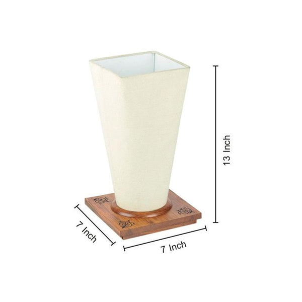 Conical Table Lamp in Sheesham Wood Created by Traditional Artisans