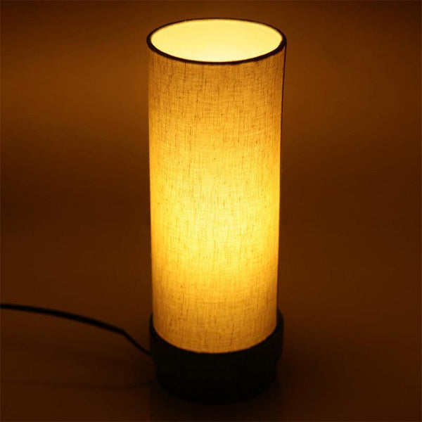 Turquoise Green  Round Wooden Table Lamp Crafted by Traditional Artisans