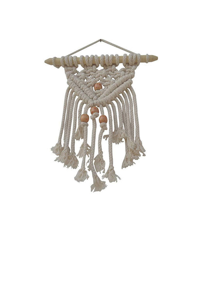 Mini Macrame Wall Hanging Decorated With Beads Handmade by Women Artisans