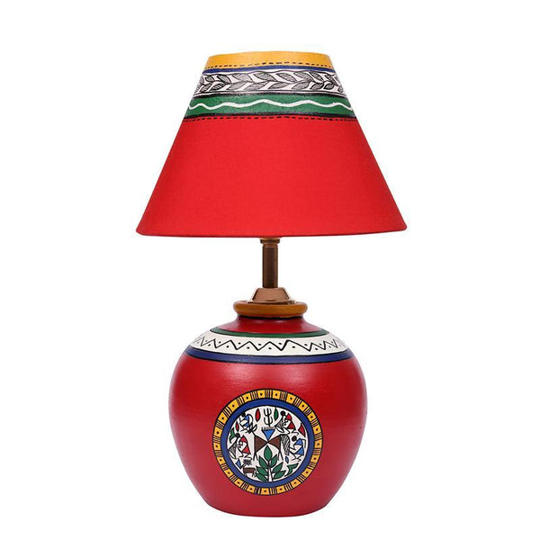 Terracotta Matki Table Lamp (Red)