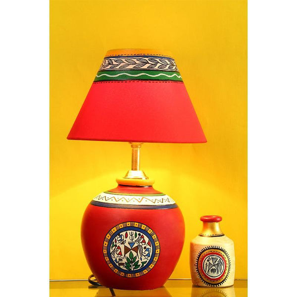 Terracotta Matki Table Lamp (Red)