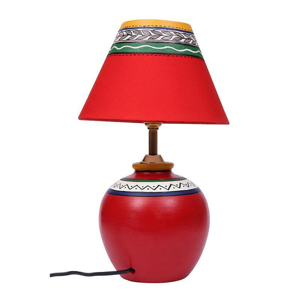 Terracotta Matki Table Lamp (Red)