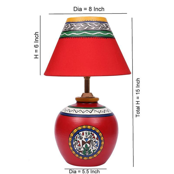 Terracotta Matki Table Lamp (Red)