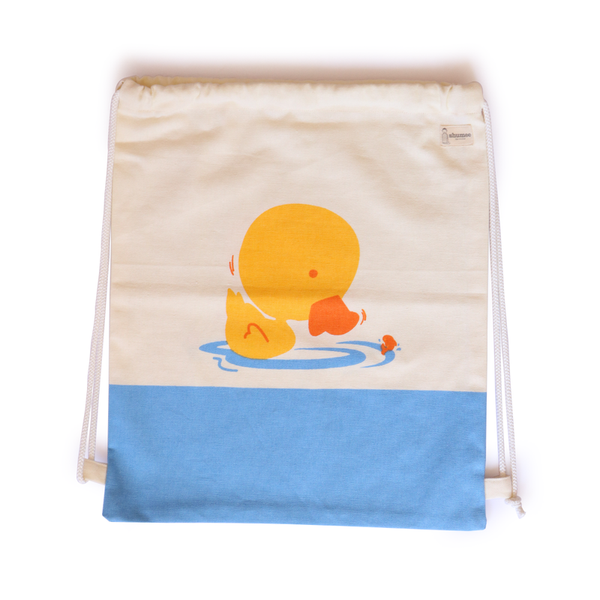 Treasure Trove Canvas Drawstring Toy Bag for Toddlers (Duck)