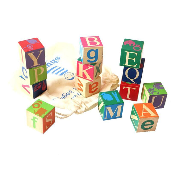 Wooden Alphabet Blocks - 100% Safe, Natural & Eco-friendly