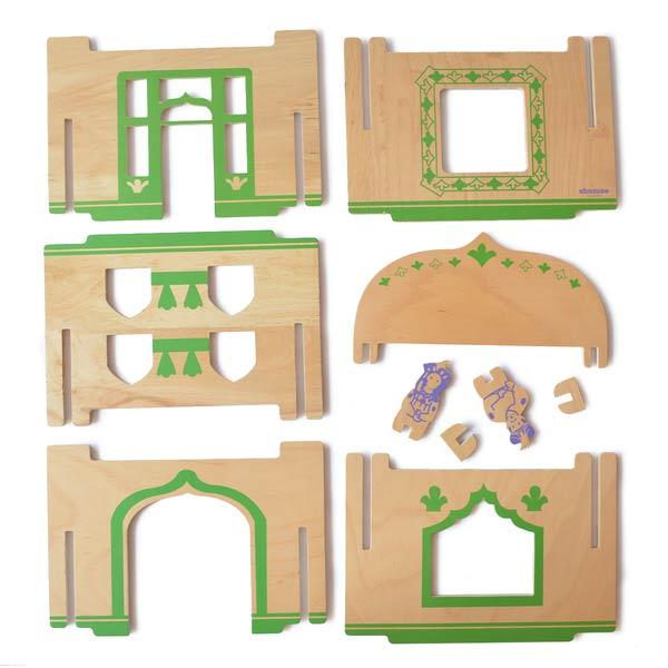 DIY Wooden Build-A-House Dollhouse Toy Set (Persian)