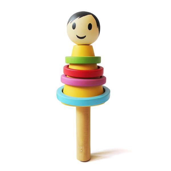 Wooden Baby Boy Rattle - 100% Safe, Natural & Eco-friendly
