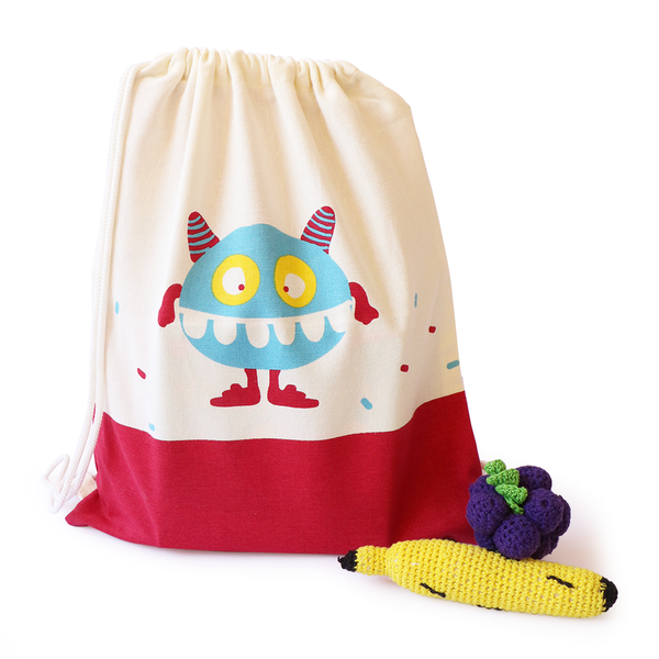 Treasure Trove Canvas Drawstring Toy Bag for Toddlers (Squasher)