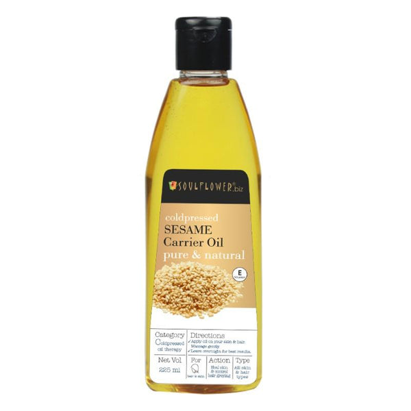 Soulflower Sesame Oil for Hair and Skin, 225ml