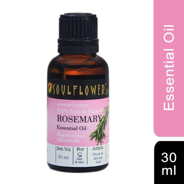 Soulflower Rosemary Essential Oil for Hair and Skin, 30ml
