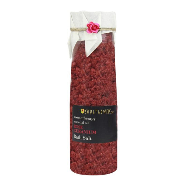 Soulflower Rose Geranium Bath Salt, 500g