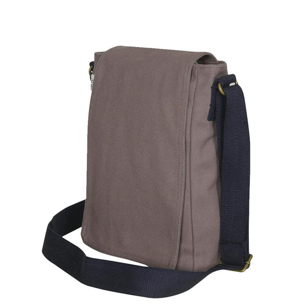 Reusable Eco-friendly Canvas Cross Body Bag - Grey
