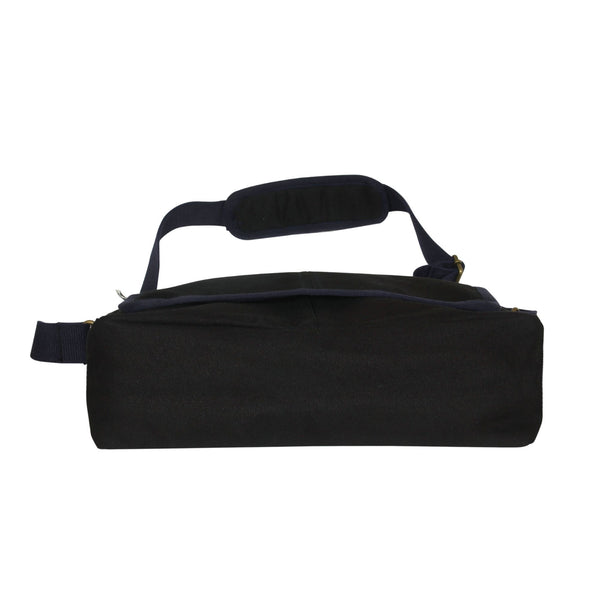Reusable Eco-Friendly Canvas Messenger Bag - Black