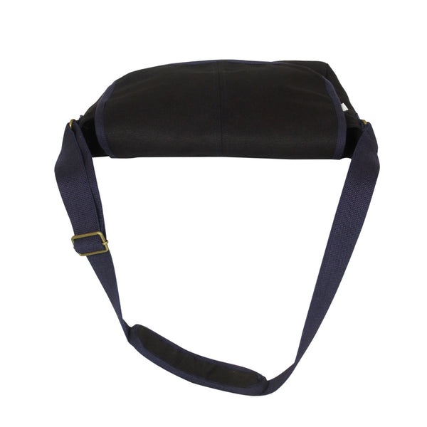 Reusable Eco-Friendly Canvas Messenger Bag - Black