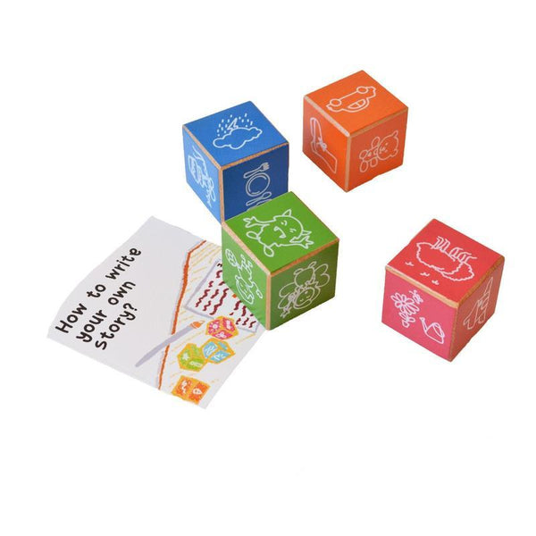 Wooden Tell Me A Story Cubes (Set of 4)