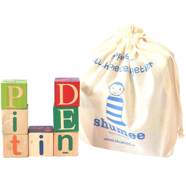 Wooden Alphabet Blocks - 100% Safe, Natural & Eco-friendly