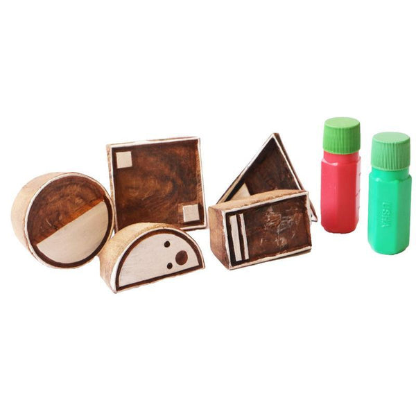 Wooden Shape Shifter Stamp Set (Set of 5 blocks) - 100% Safe, Natural & Eco-friendly