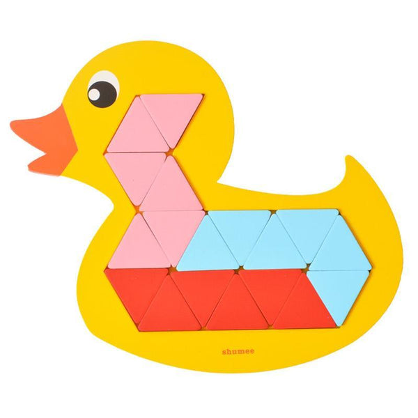 Wooden Quack-a-Duck 36-Piece Mosaic Puzzle - 100% Safe, Natural & Eco-friendly