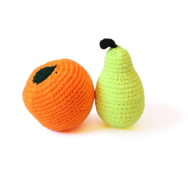 Crocheted Soft Colorful Fabric Bag-o-Fruits (Set of 5) - 100% Safe, Natural & Eco-friendly