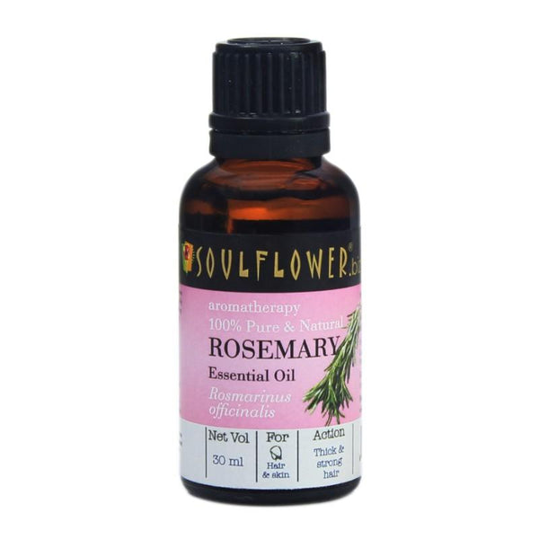 Soulflower Rosemary Essential Oil for Hair and Skin, 30ml
