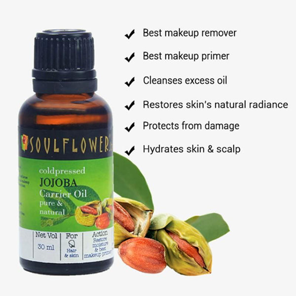 Soulflower Jojoba Oil Natural Make Up Remover, 30ml