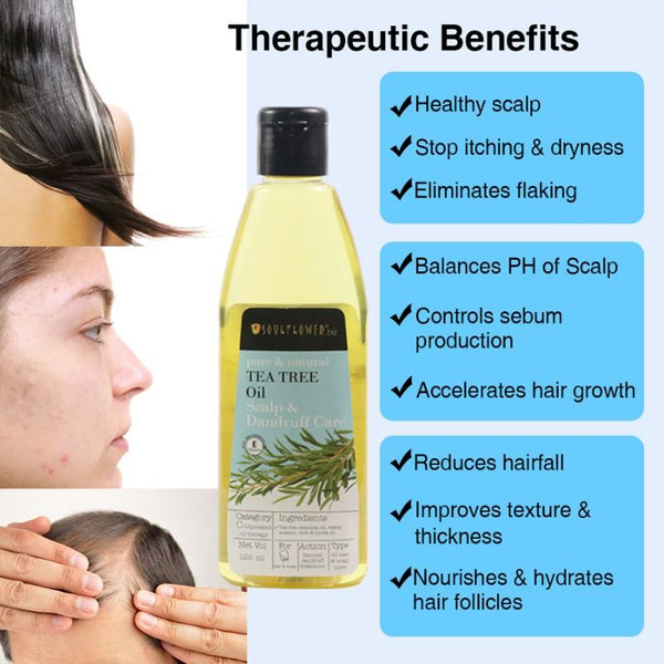 Soulflower Tea Tree Scalp and Anti Dandruff Oil, 225ml